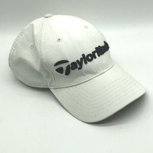 TaylorMade Hat Adjustable Strapback Unisex White Golf Activewear Casual Cap
